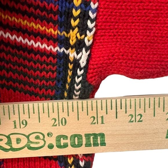 Vintage 90s Tommy Hilfiger Pullover Sweater Tartan Plaid Red Green Blue small - Picture 6 of 9